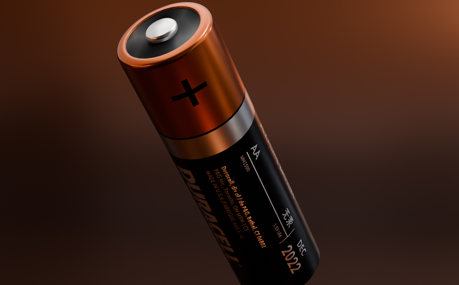 Duracell battery render